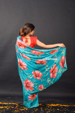 Load image into Gallery viewer, Aqua Petal HO Silk Saree
