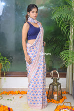 Load image into Gallery viewer, Taupe Garden Crepe Saree
