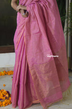 Load image into Gallery viewer, Whispering Pink Tissue Linen Saree
