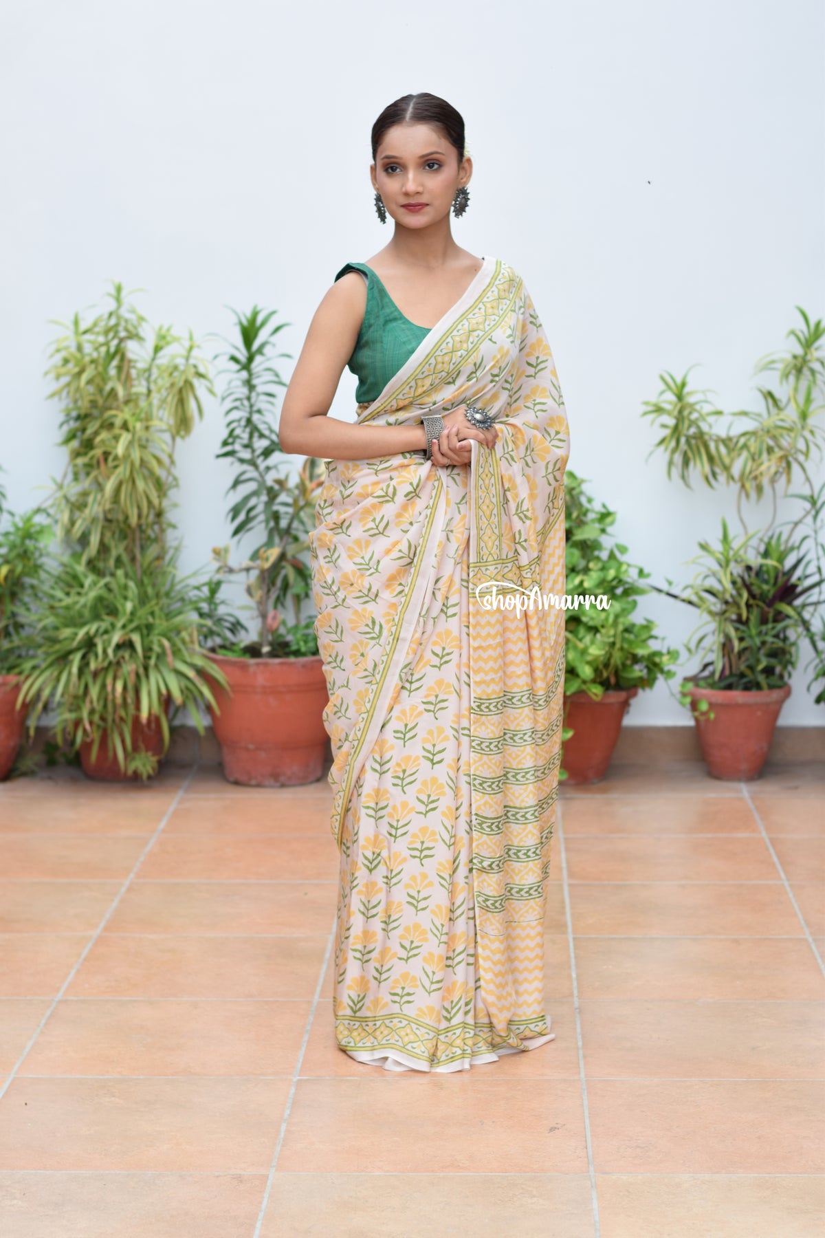 Spring Meadow Satin Saree