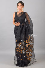 Load image into Gallery viewer, Twilight Elegance Silk Linen Saree
