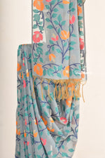 Load image into Gallery viewer, Blue Mist Muga Silk Jamdani Saree
