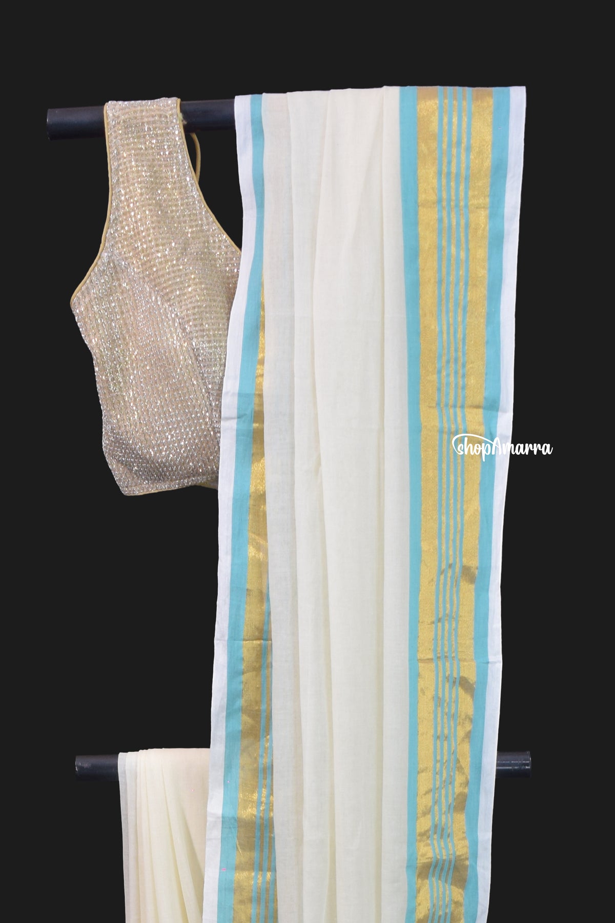 Coastal Charm Mul Cotton Saree