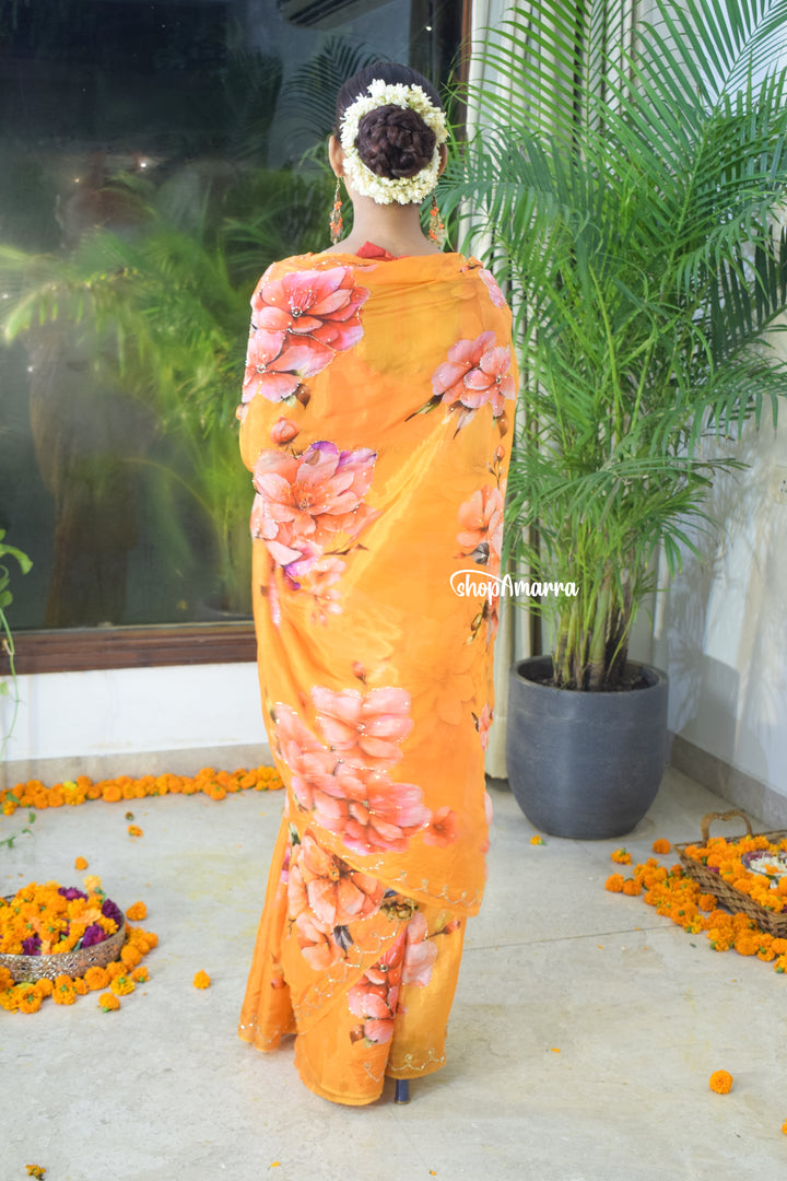 Marigold Blossom HO Silk Saree