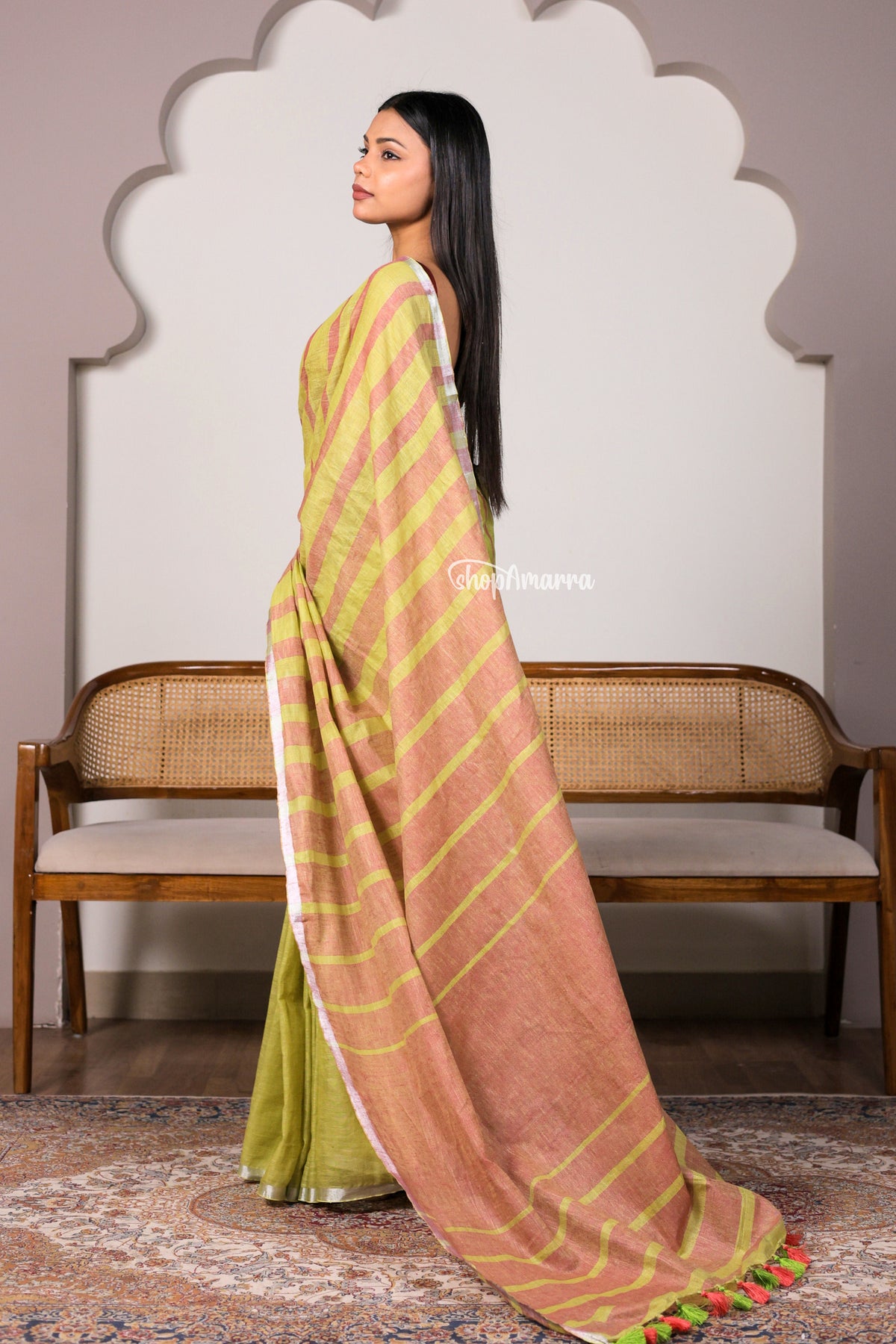 Spring Harmony Linen Saree