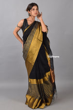 Load image into Gallery viewer, Golden Glow Linen Zari Saree
