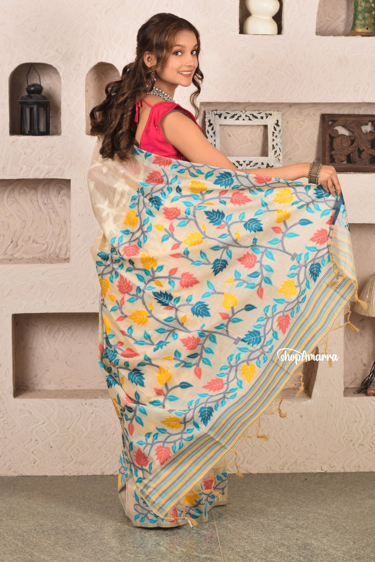 Ivory Garden Jamdani Saree