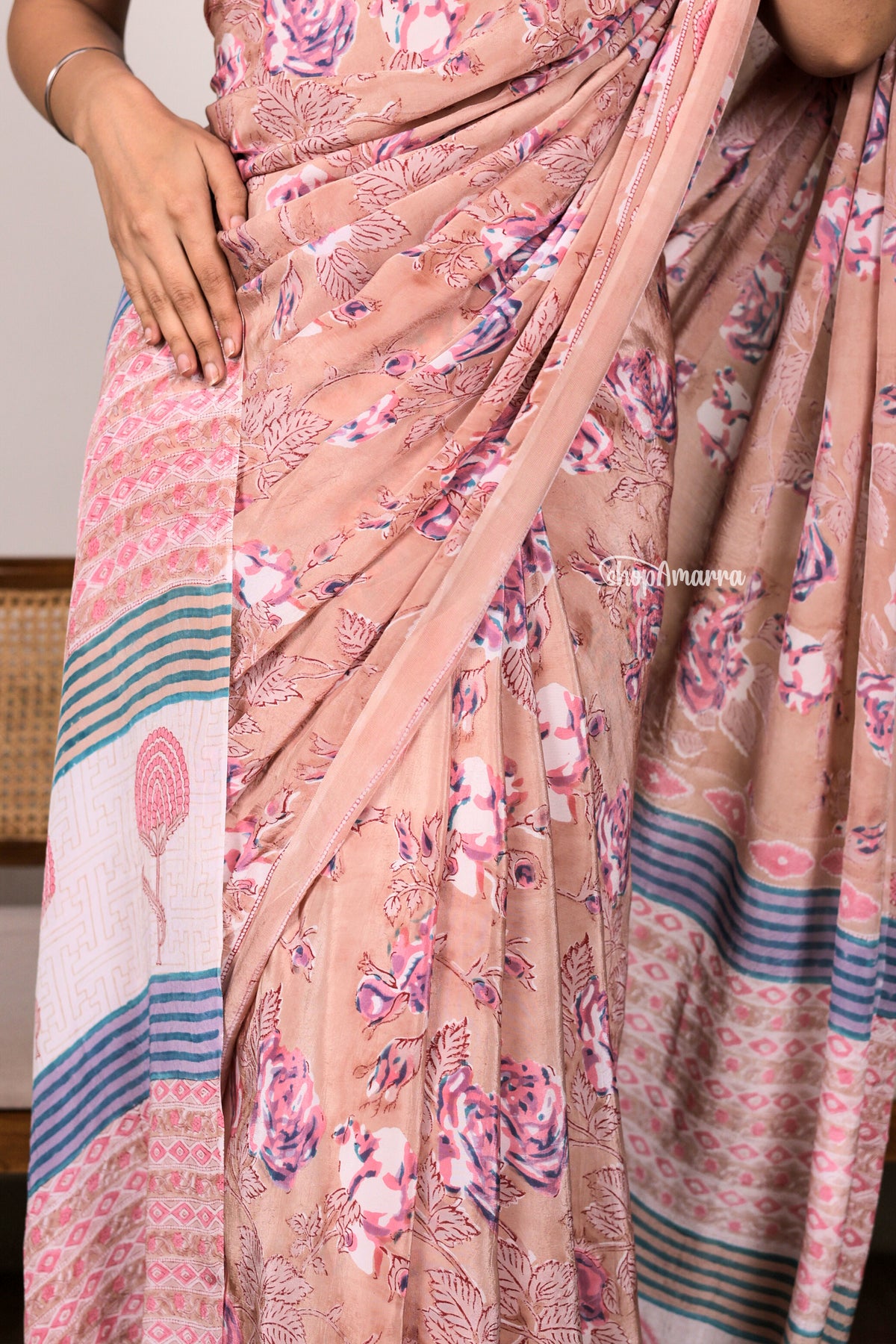 Earthy Rose Crepe Saree