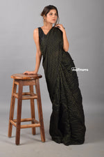 Load image into Gallery viewer, Black Glow Khadi Cotton Saree

