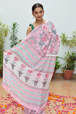 Load image into Gallery viewer, Pink Meadow Ruhi Silk Saree
