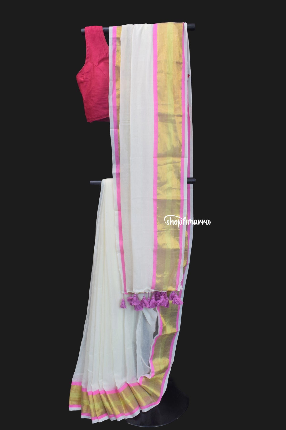 Cotton Candy Glow Mul Cotton Saree