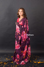 Load image into Gallery viewer, Floral Drift HO Silk Saree
