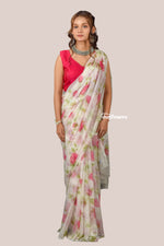 Load image into Gallery viewer, Rosebud Elegance  Chiffon Saree
