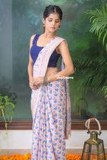 Load image into Gallery viewer, Taupe Garden Crepe Saree
