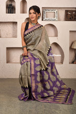 Load image into Gallery viewer, Purple Radiance Block Printed Saree
