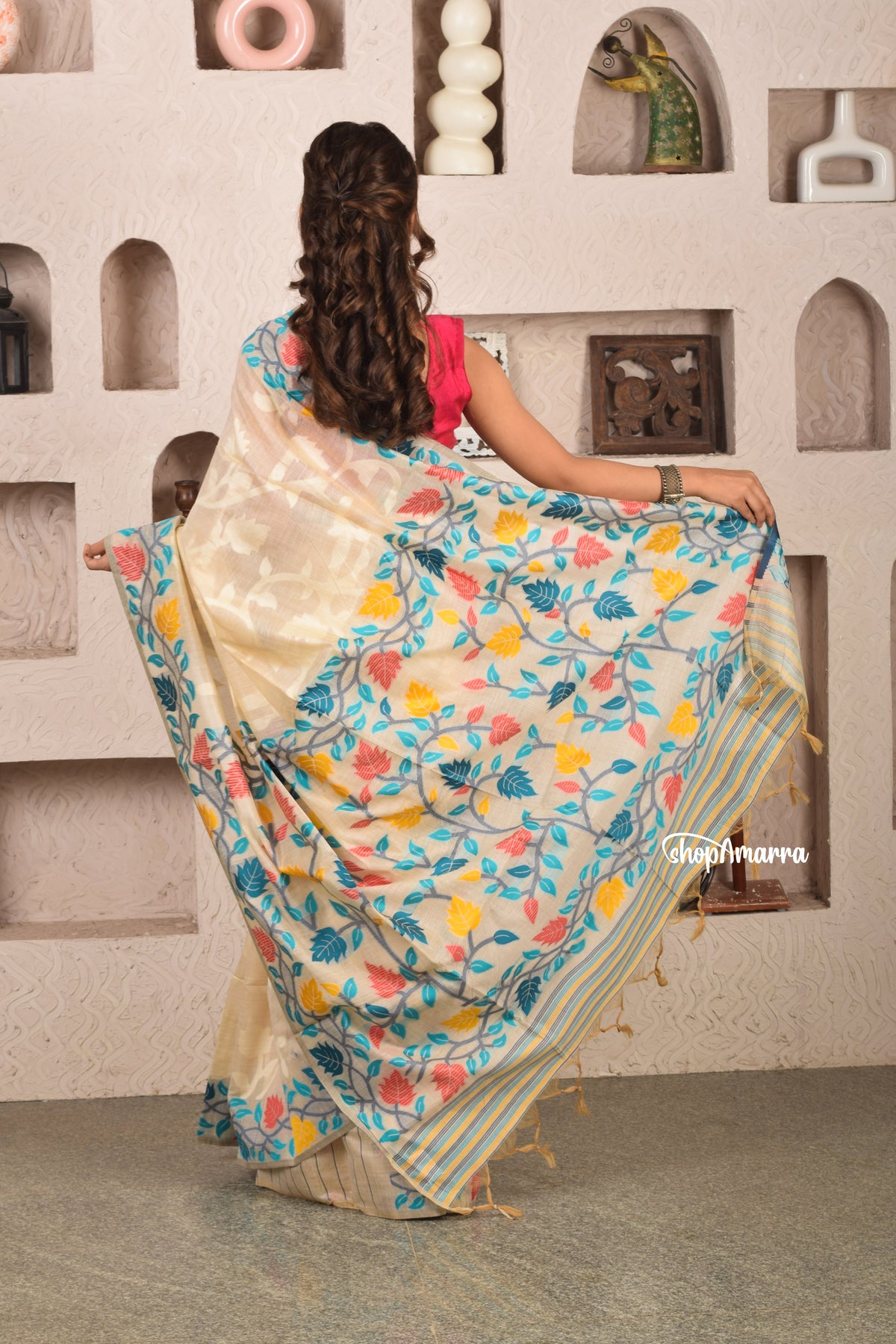 Ivory Garden Jamdani Saree
