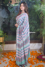 Load image into Gallery viewer, Firoza Crepe Saree

