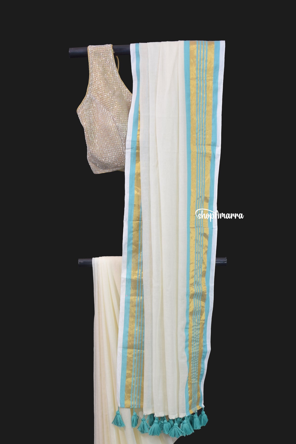 Coastal Charm Mul Cotton Saree