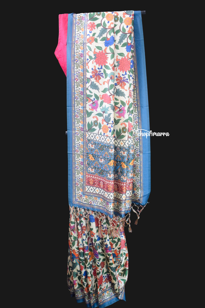 Teal Vasant Silk Saree
