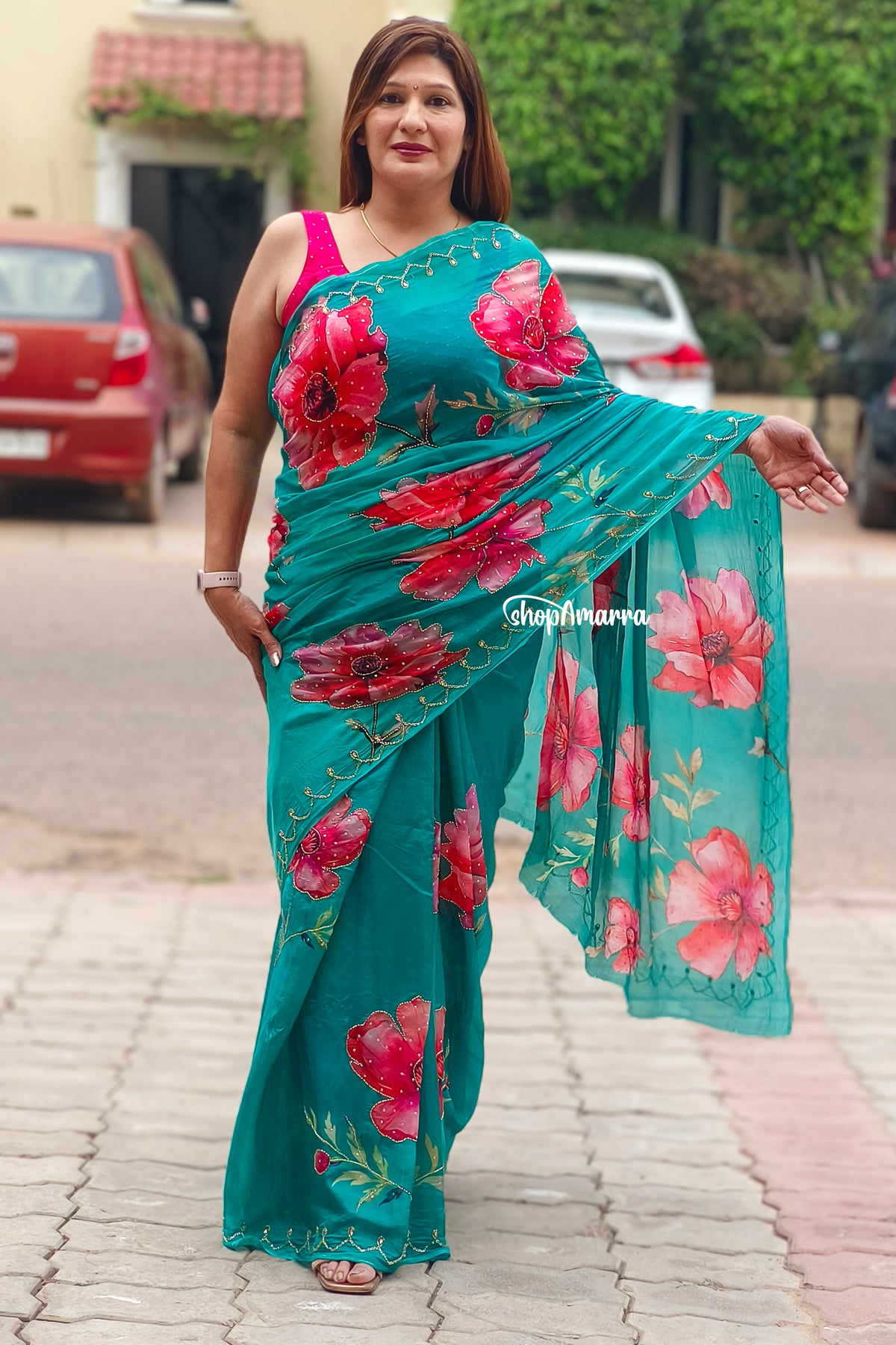 Aqua Petal HO Silk Saree