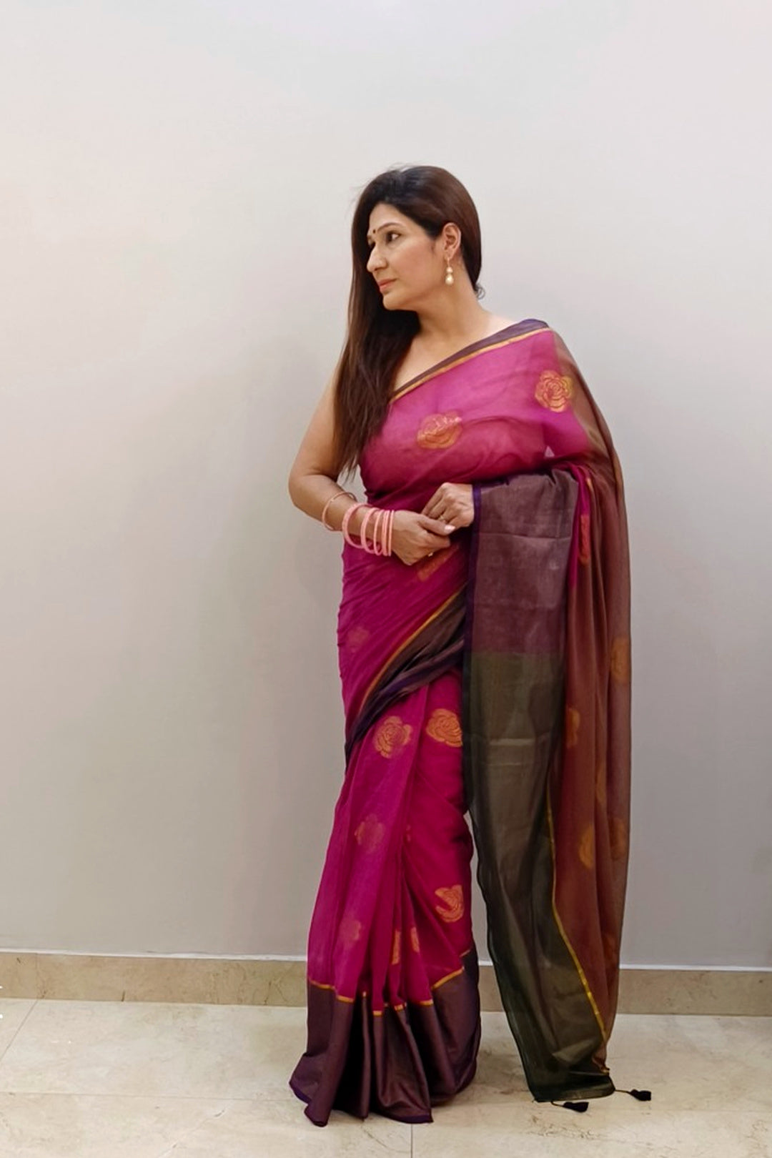 Gulabi Shaam Mul Saree