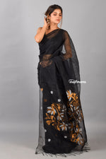Load image into Gallery viewer, Twilight Elegance Silk Linen Saree
