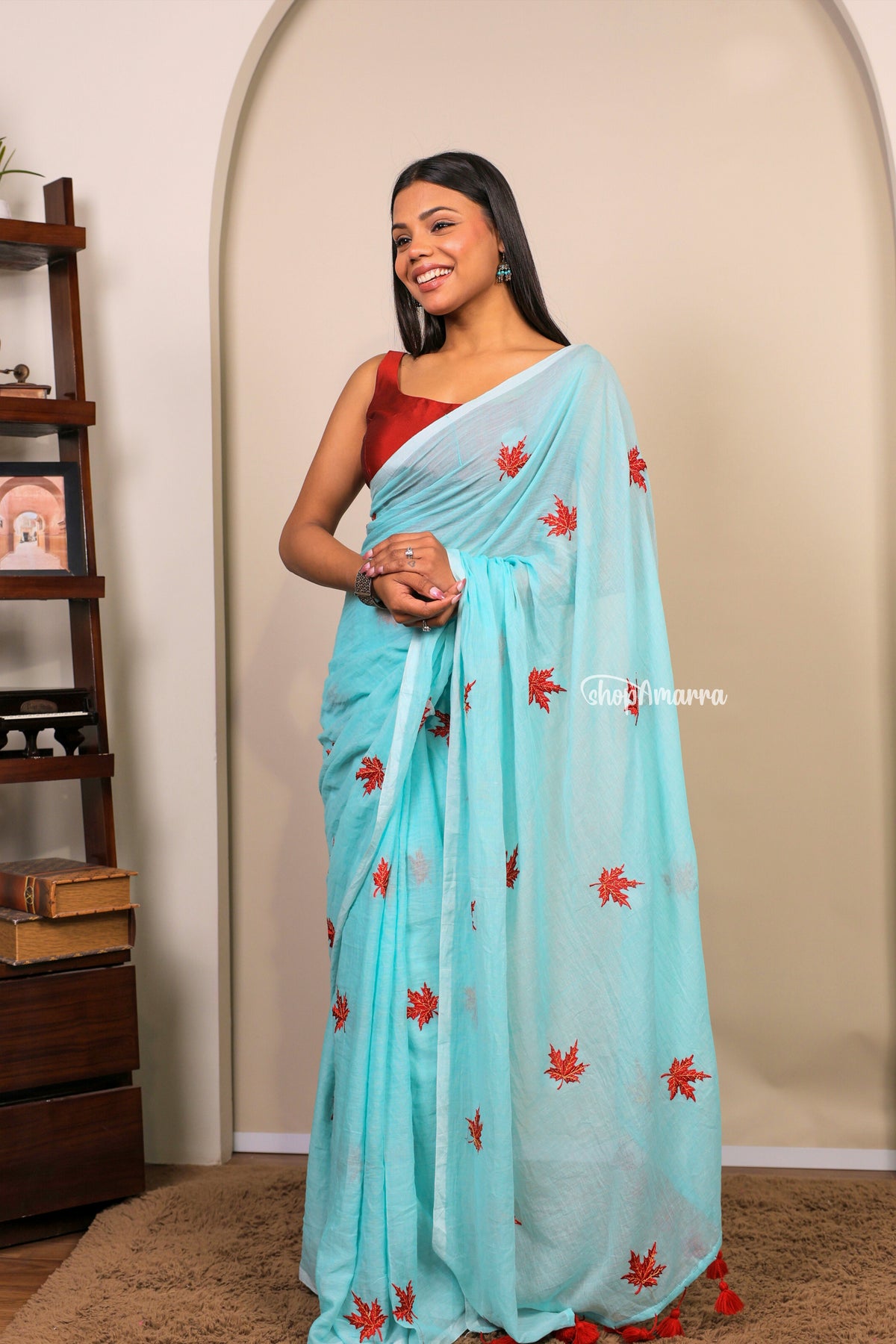 Maple Leaf Mul Cotton Saree
