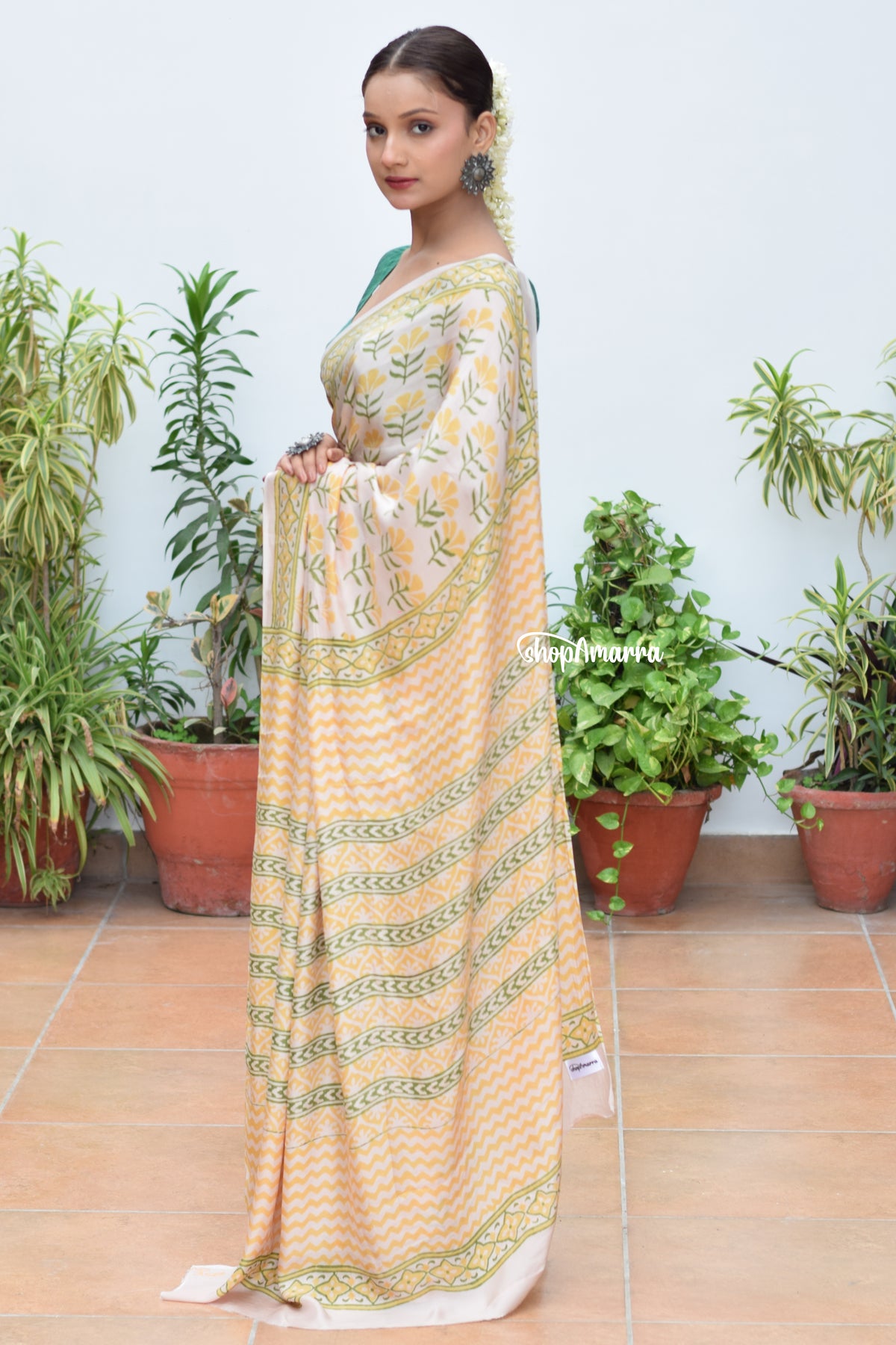 Spring Meadow Satin Saree