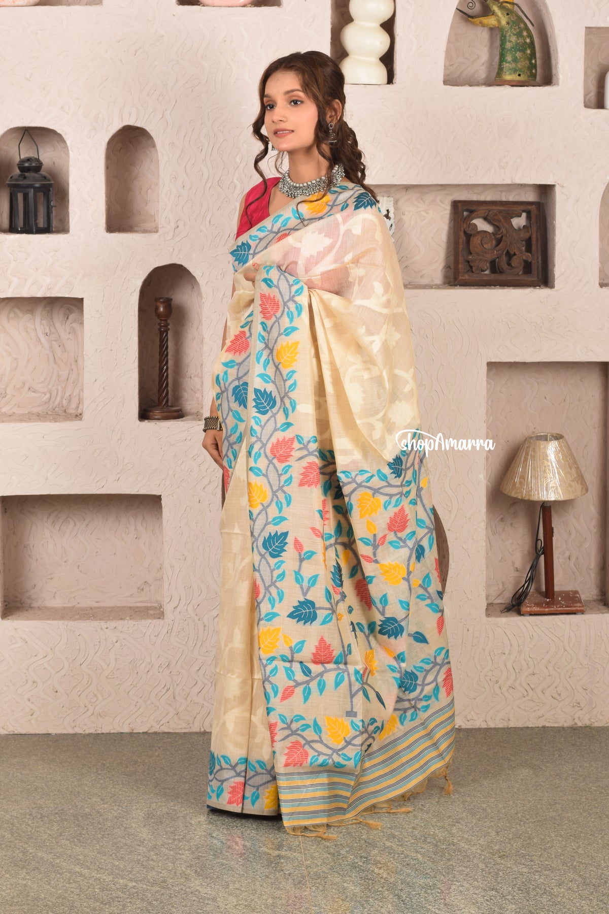 Ivory Garden Jamdani Saree