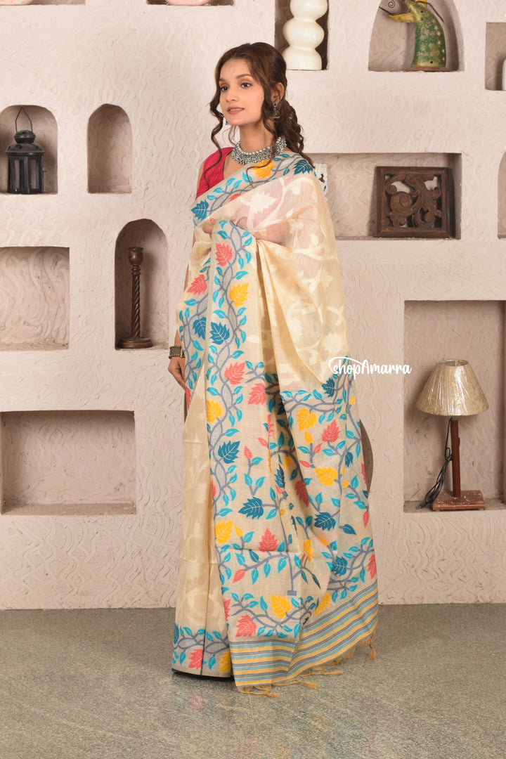 Ivory Garden Jamdani Saree