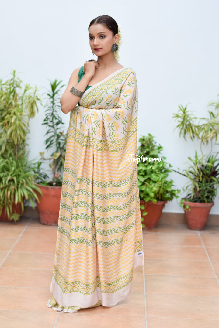 Spring Meadow Satin Saree