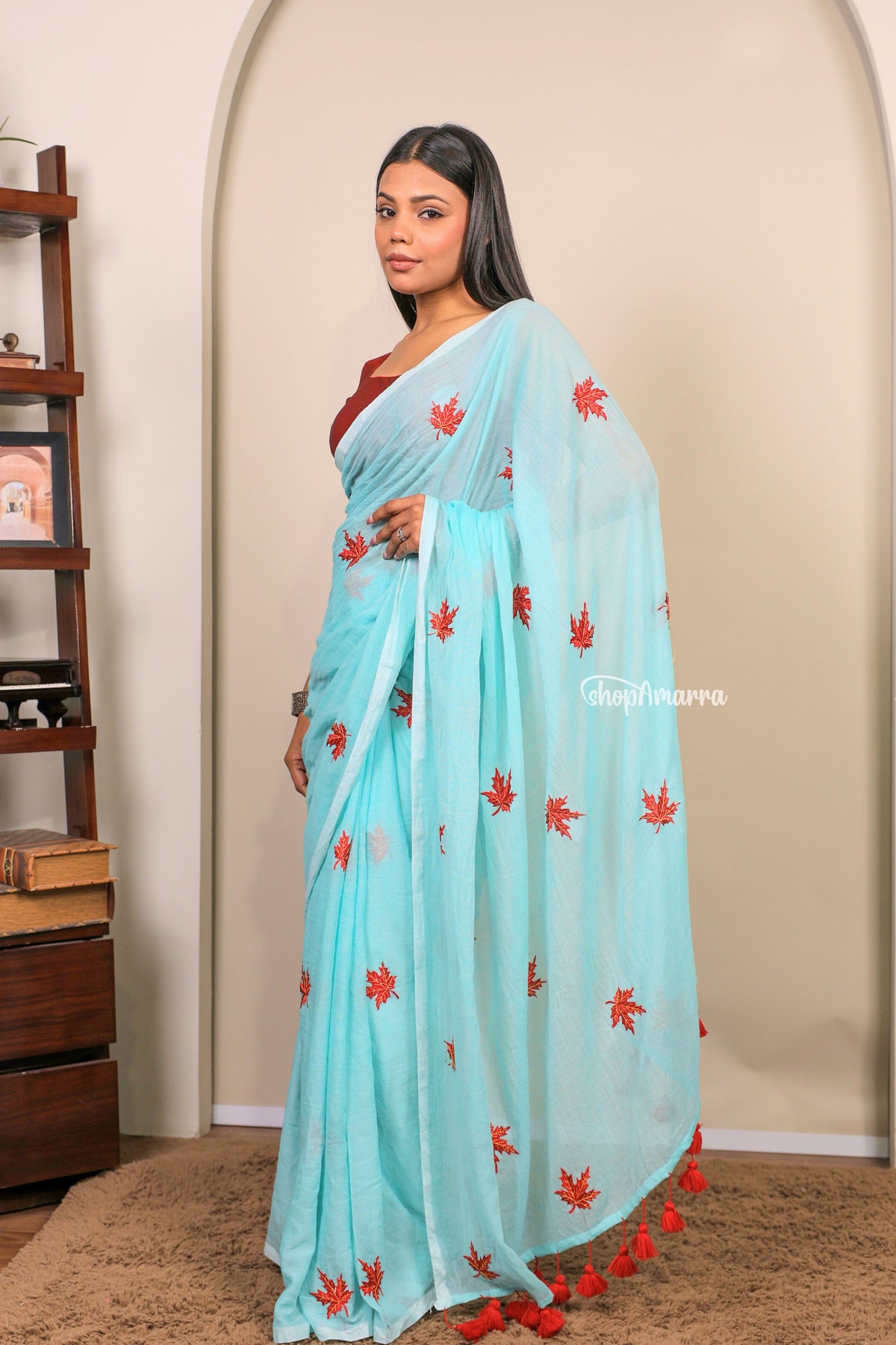 Maple Leaf Mul Cotton Saree