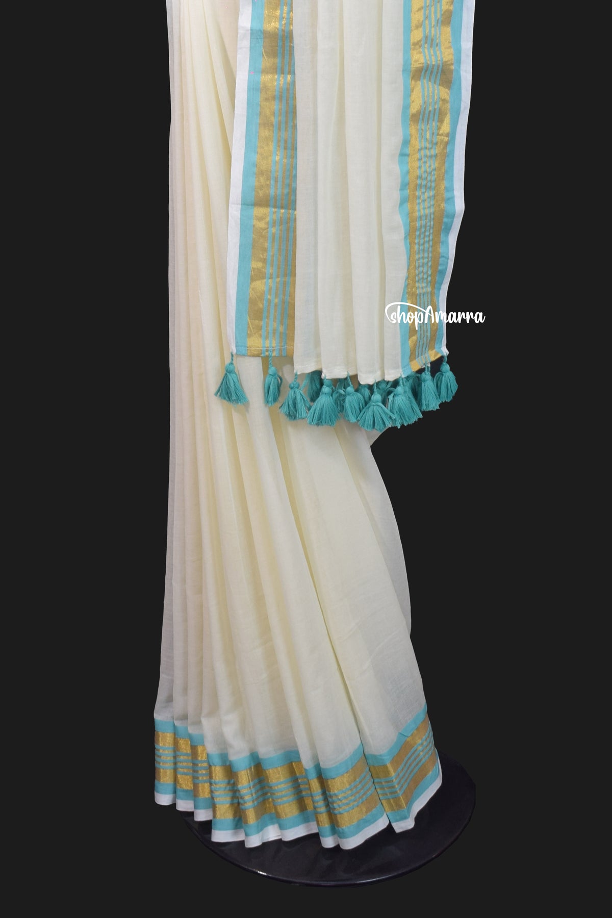 Coastal Charm Mul Cotton Saree