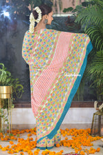 Load image into Gallery viewer, Emerald Blush Crepe Saree

