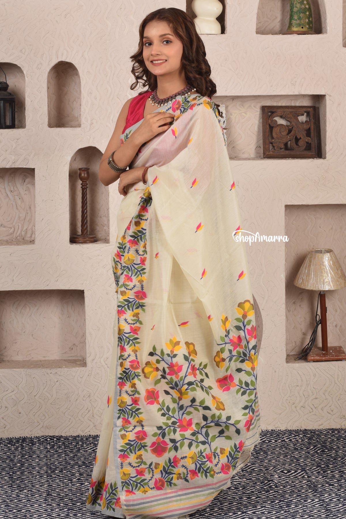 Petal Canvas Jamdani Saree