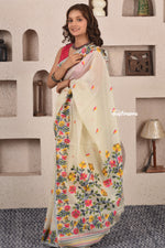 Load image into Gallery viewer, Petal Canvas Jamdani Saree
