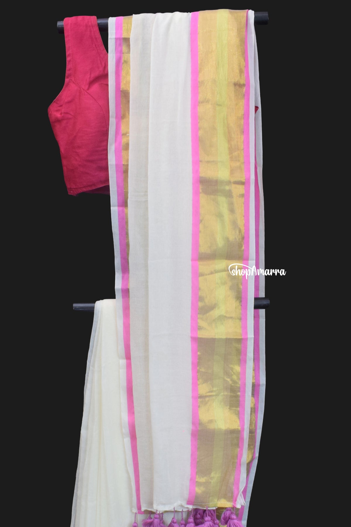 Cotton Candy Glow Mul Cotton Saree