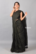 Load image into Gallery viewer, Black Glow Khadi Cotton Saree
