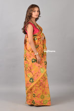 Load image into Gallery viewer, Amber Blossom Muga Silk Jamdani Saree
