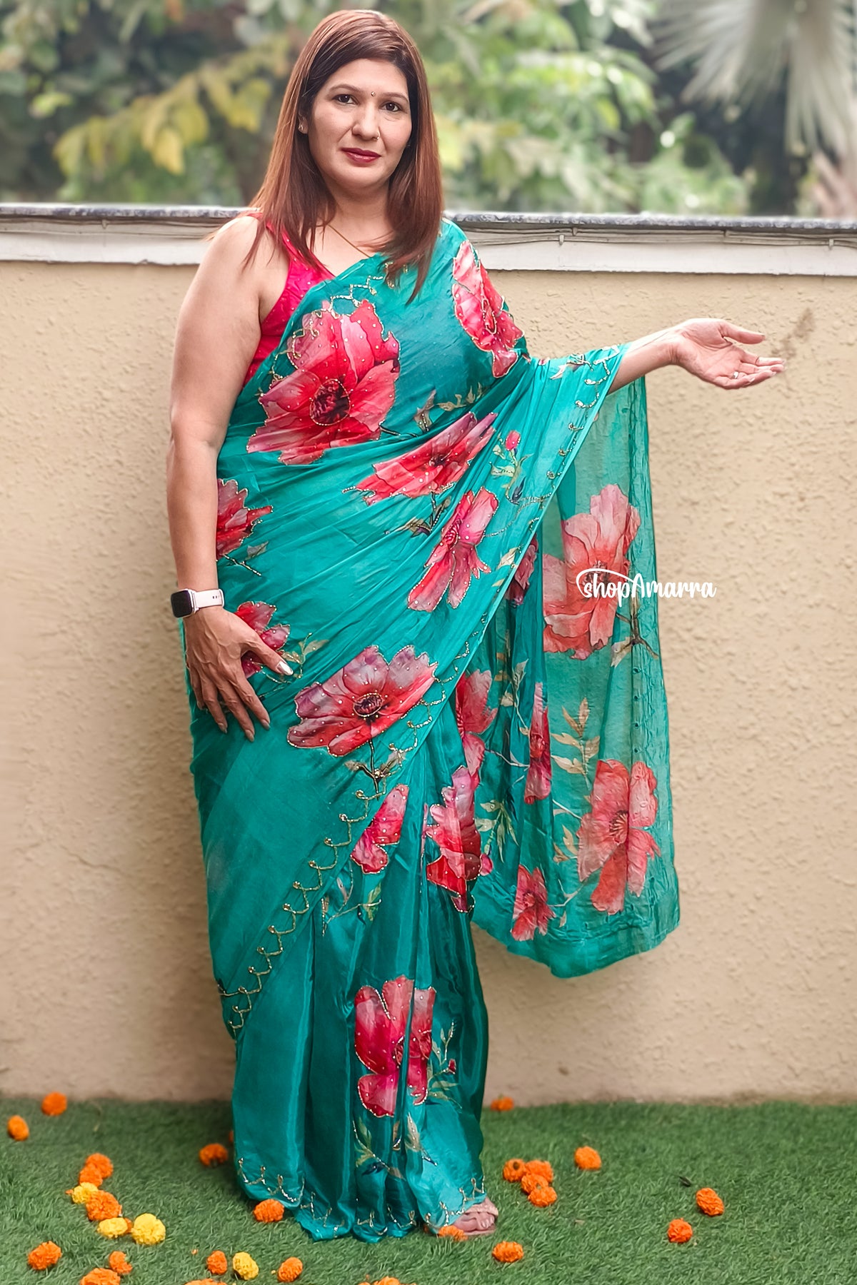 Aqua Petal HO Silk Saree