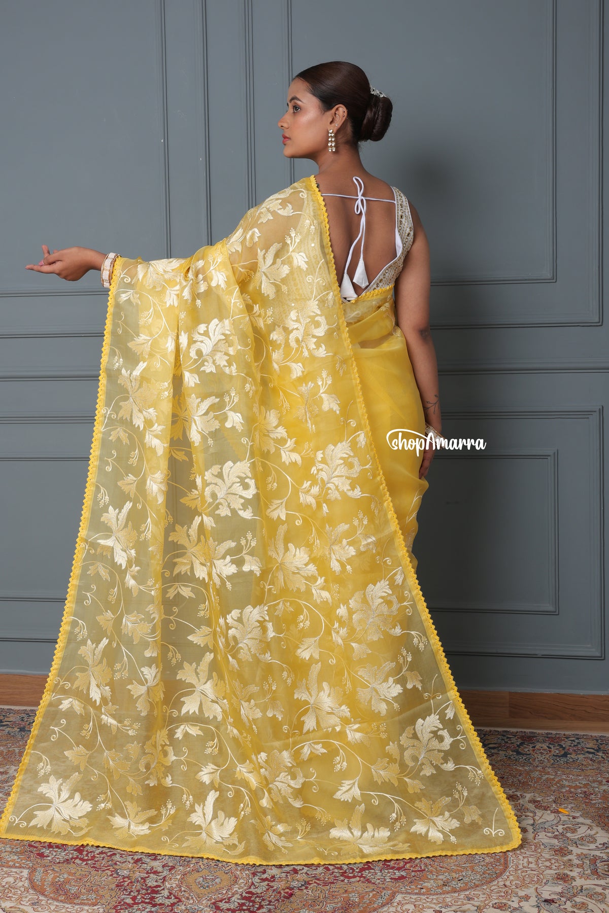 Basanti Nazakat Organza saree