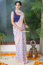Load image into Gallery viewer, Taupe Garden Crepe Saree
