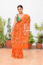Load image into Gallery viewer, Orange Oasis Chiffon Saree
