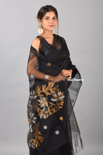 Load image into Gallery viewer, Twilight Elegance Silk Linen Saree
