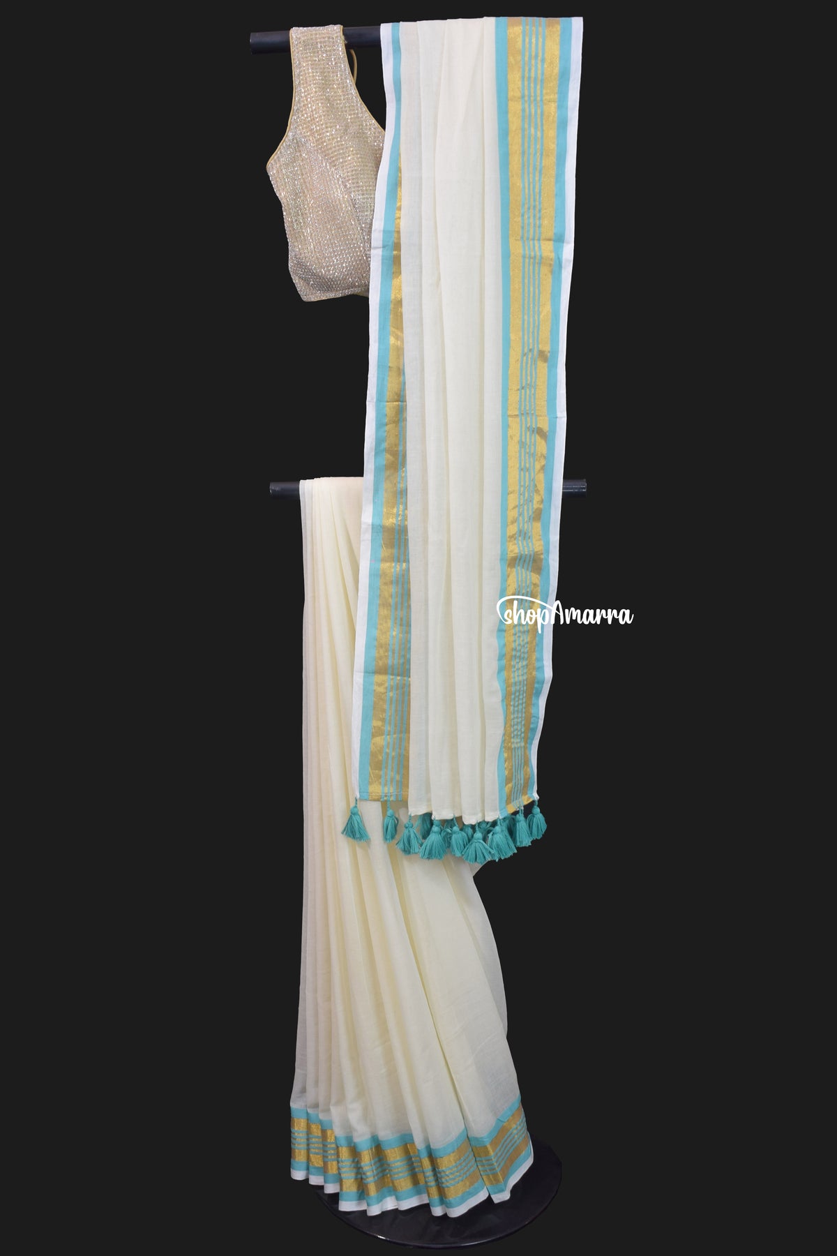 Coastal Charm Mul Cotton Saree