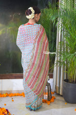 Load image into Gallery viewer, Maritime Blossom  Block Print Georgette Saree
