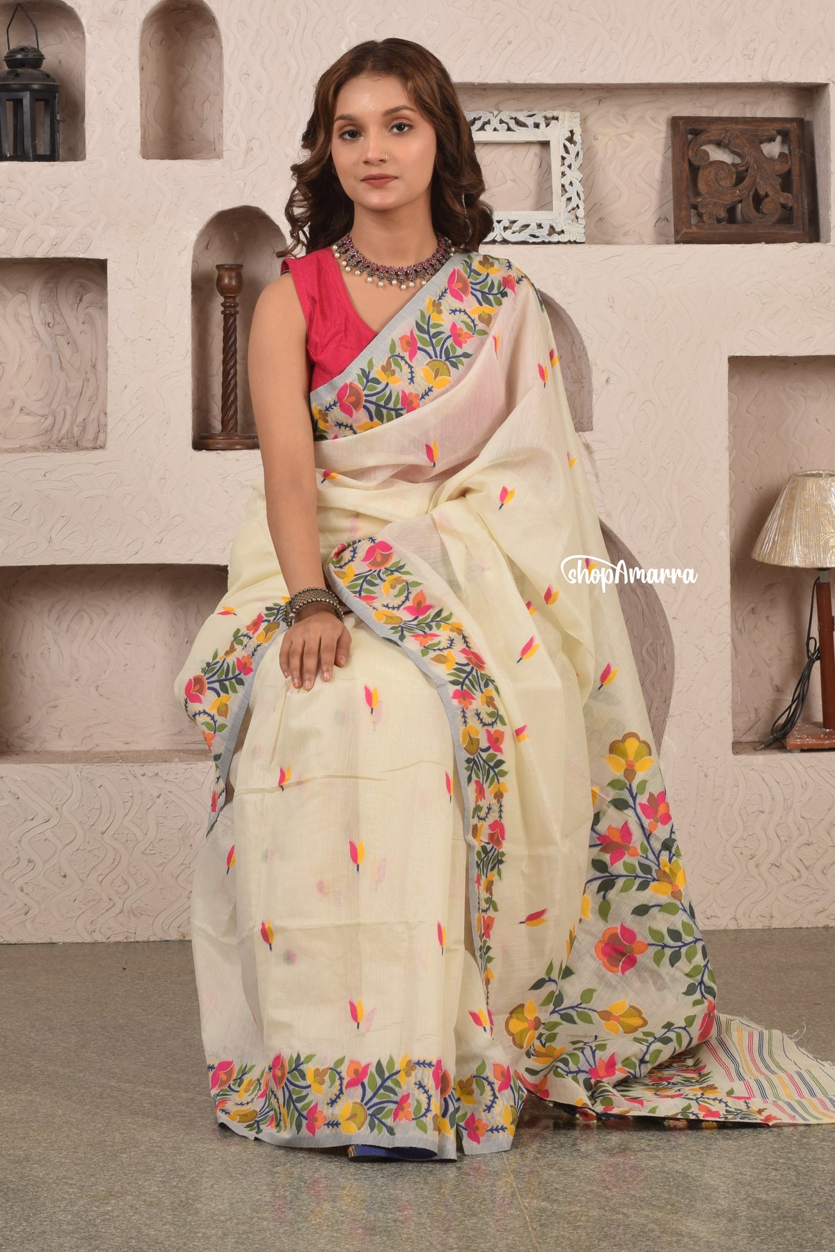 Petal Canvas Jamdani Saree