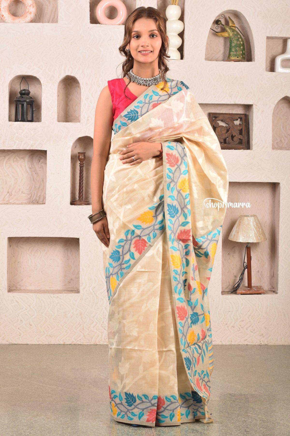 Ivory Garden Jamdani Saree