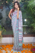 Load image into Gallery viewer, Firoza Crepe Saree
