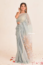 Load image into Gallery viewer, Celeste Weave Silk Linen Saree
